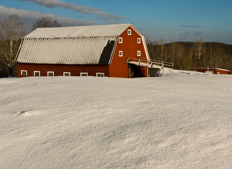 agricultural building snow on roof